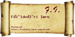 Földvári Imre névjegykártya